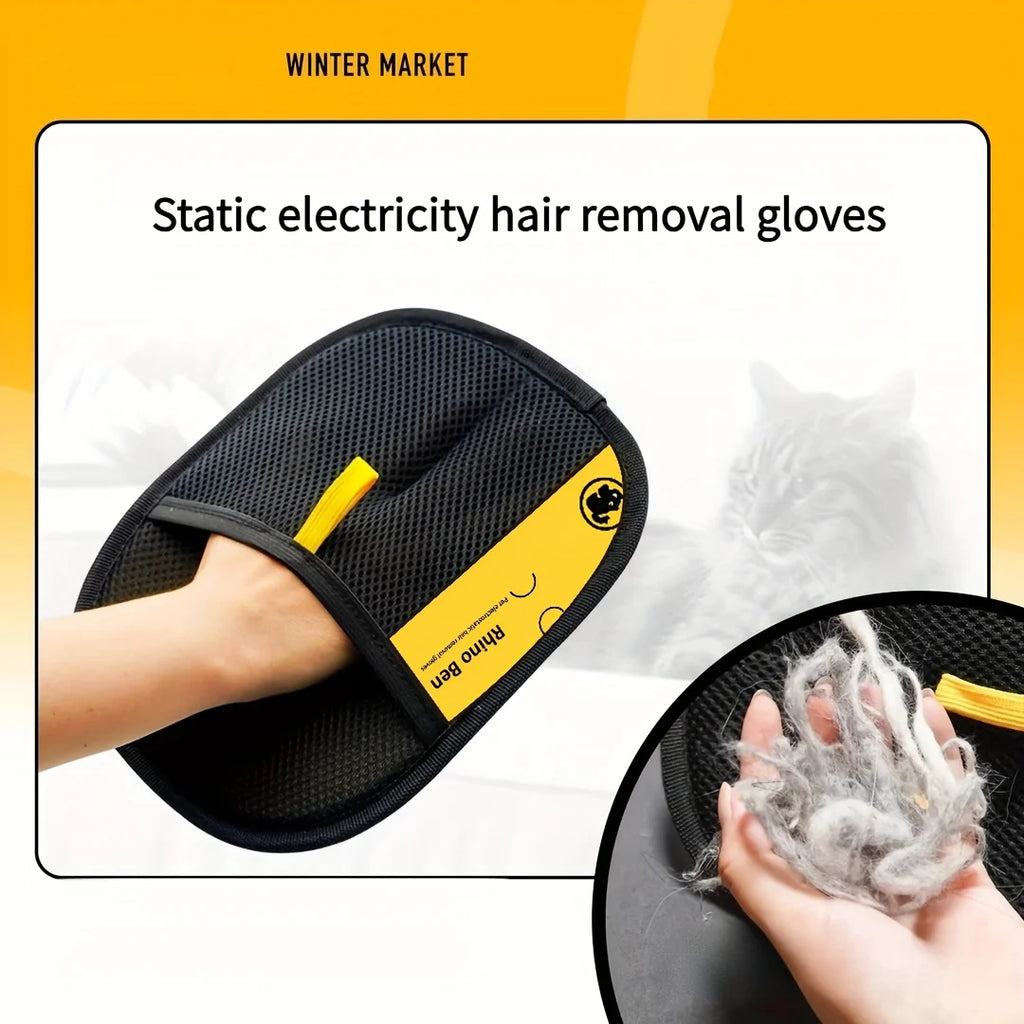 PetGlove™ Double Max - Kit com 2 Luvas Magnéticas Dupla Face para Remoção de Pelos e Massagem Relaxante