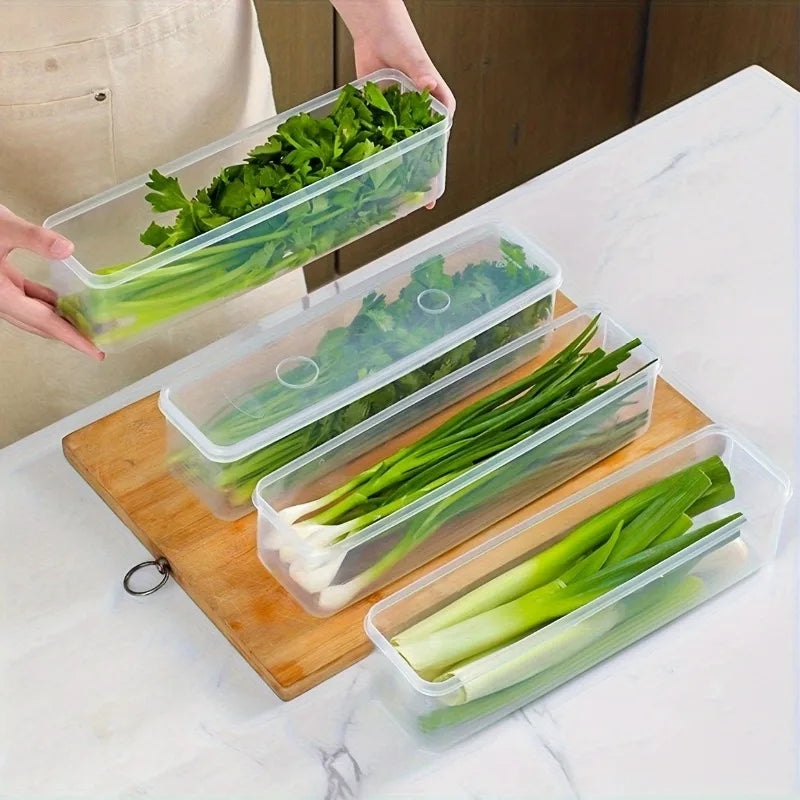 ClearBox™ - Organizador Slim para Geladeira e Despensa (Kit 4 Peças)