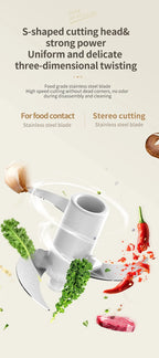 ChefExpress™ 350ml - Mini Processador Elétrico Sem Fio de Alta Potência com Carregamento USB