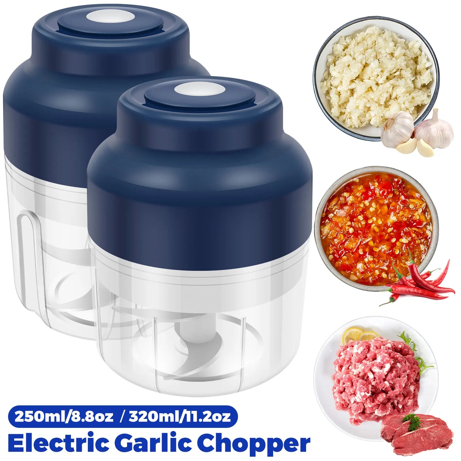 PowerGrind™ Nano - Mini Processador Elétrico de Precisão com Lâminas de Aço Cirúrgico
