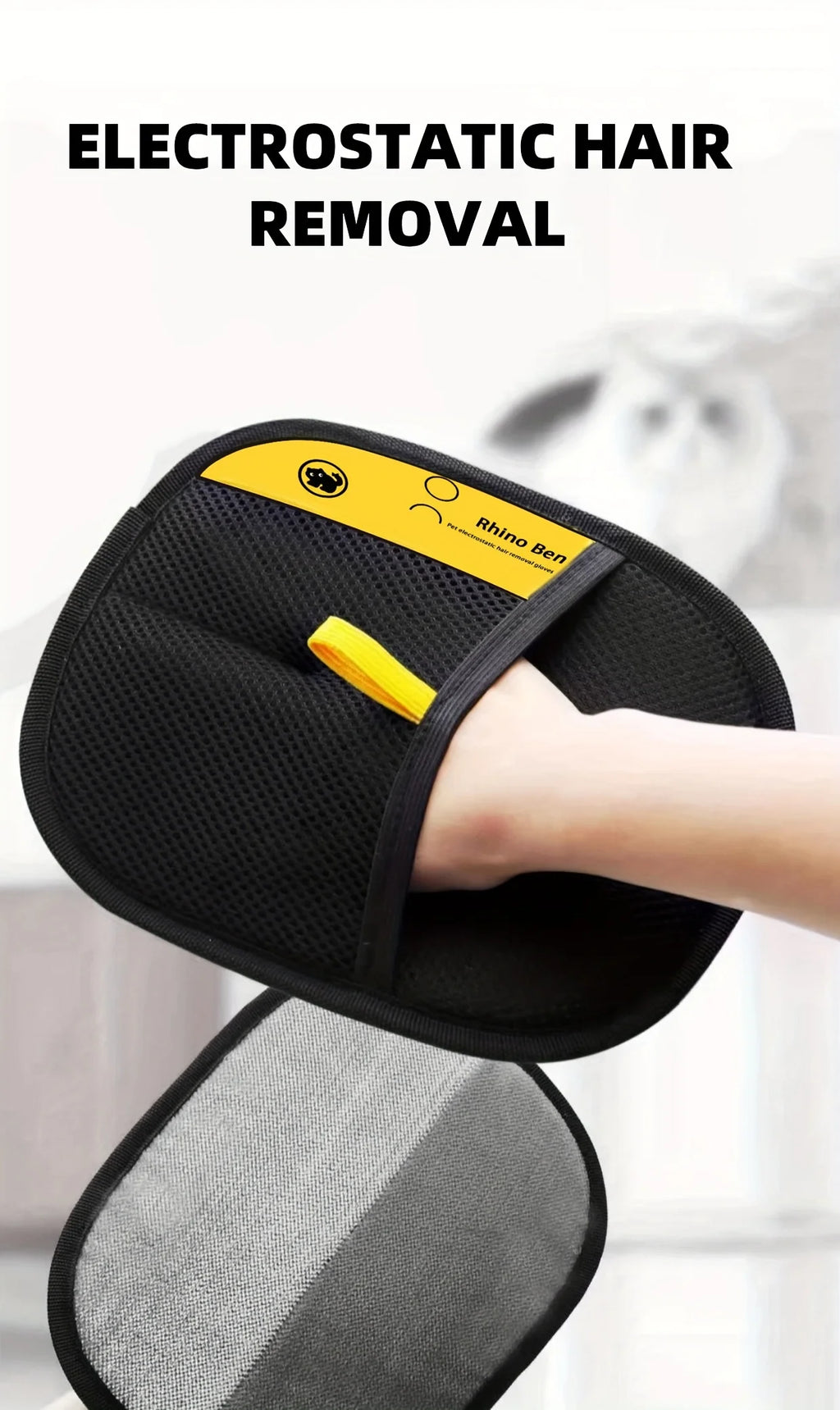PetGlove™ Double Max - Kit com 2 Luvas Magnéticas Dupla Face para Remoção de Pelos e Massagem Relaxante