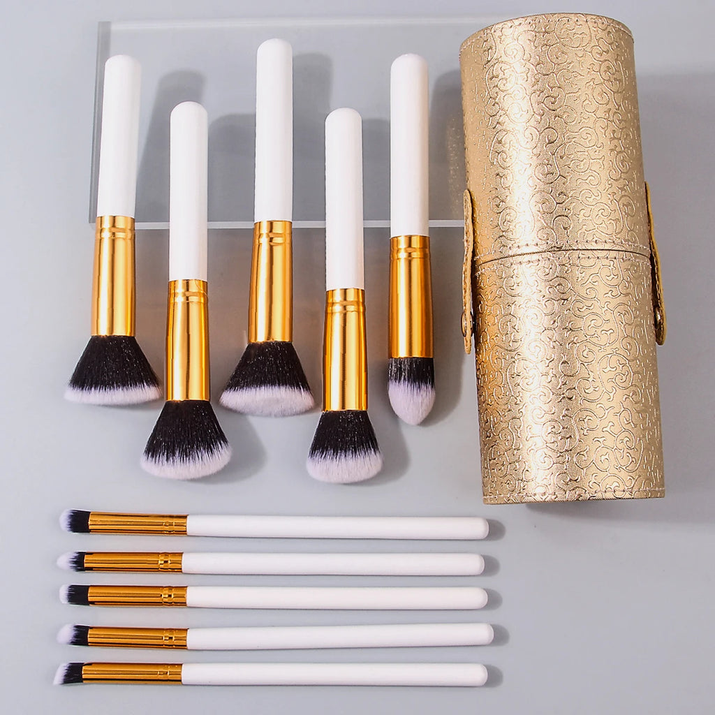 KossShow™ Studio 11 - Kit de Pincéis Profissionais em Madeira com Estojo Premium