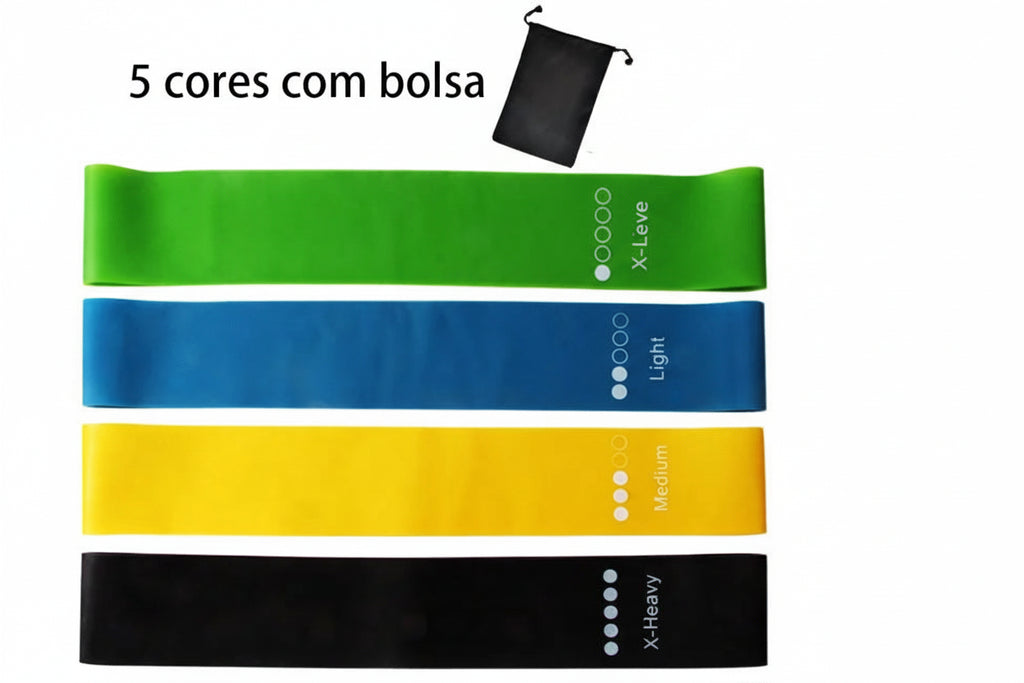 SculptBand™ 5 em 1 - Kit de Faixas de Resistência Premium para Tonificação e Glúteos