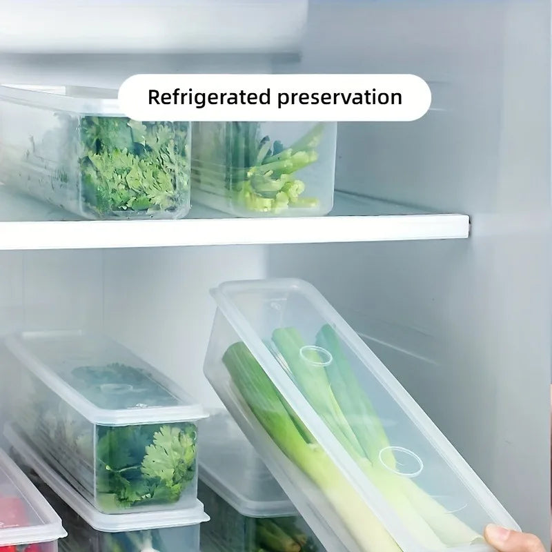 ClearBox™ - Organizador Slim para Geladeira e Despensa (Kit 4 Peças)