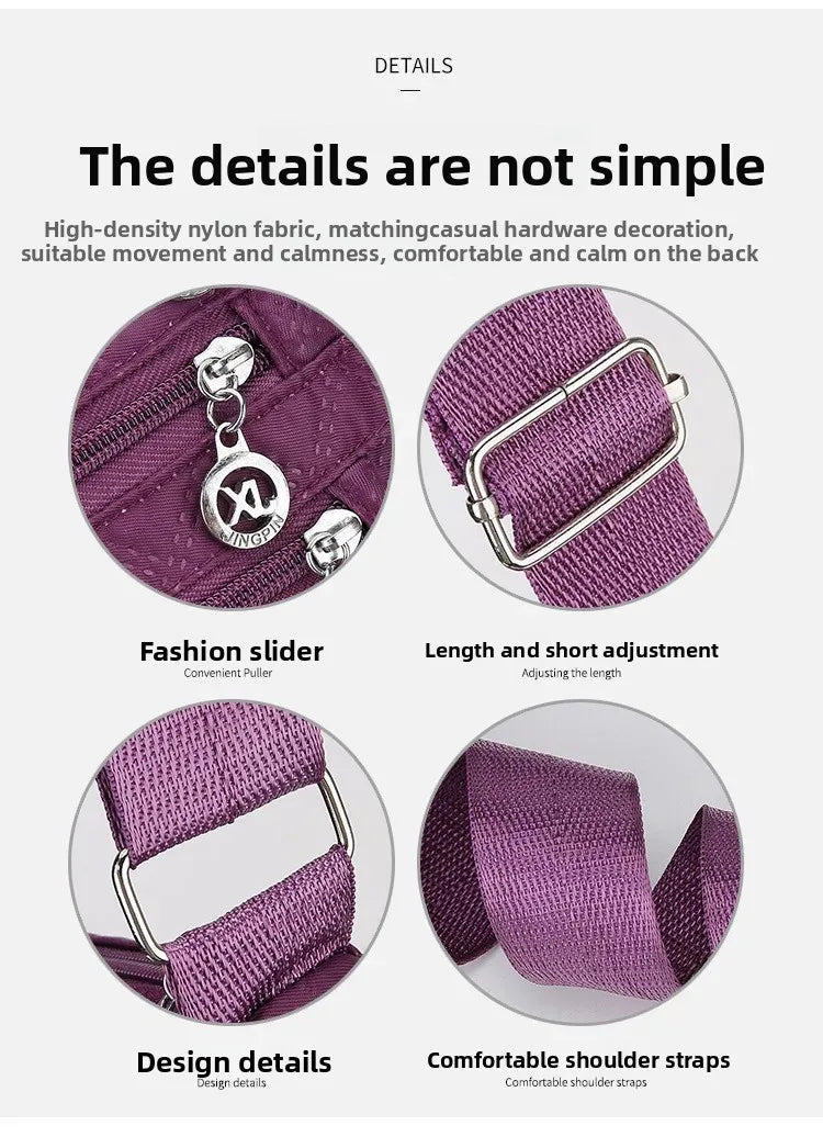 👜 Bolsa Safira™ - Nylon Impermeável e Multicamadas