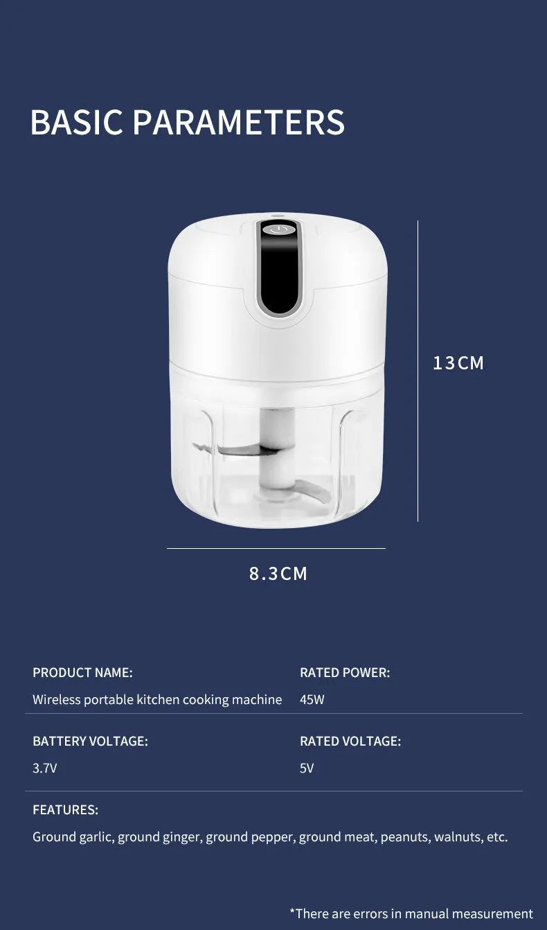 PowerChop™ Pro - Mini Processador Elétrico de Alimentos USB