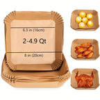 AirClean™ - Kit 100 Forros Antiaderentes Premium para Air Fryer