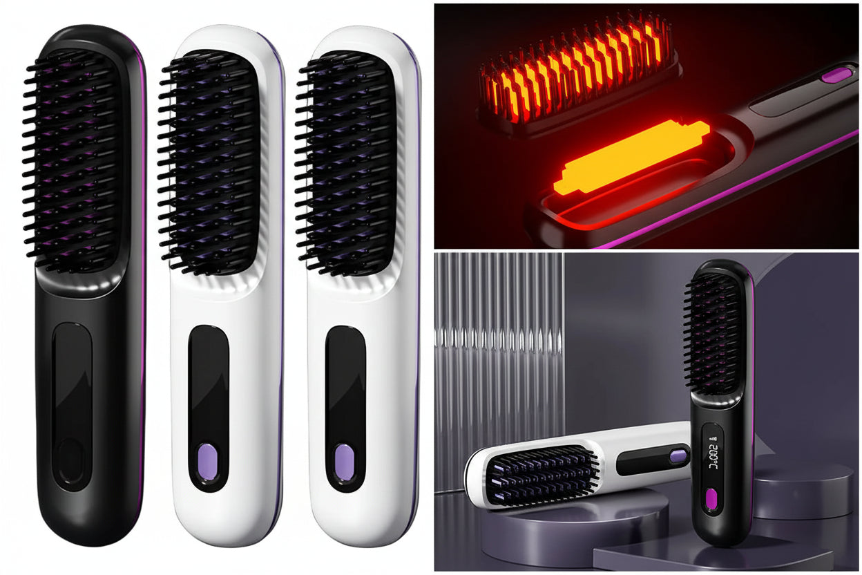 ilkBrush™ Wireless - Escova Alisadora de Cerâmica Sem Fio com Tecnologia Anti-Quebra