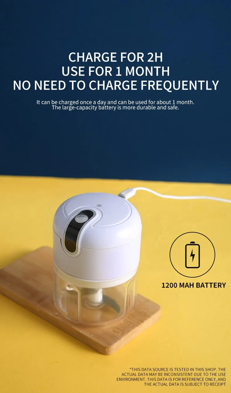 PowerChop™ Pro - Mini Processador Elétrico de Alimentos USB