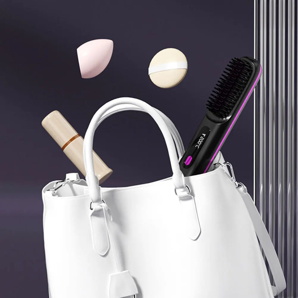 ilkBrush™ Wireless - Escova Alisadora de Cerâmica Sem Fio com Tecnologia Anti-Quebra