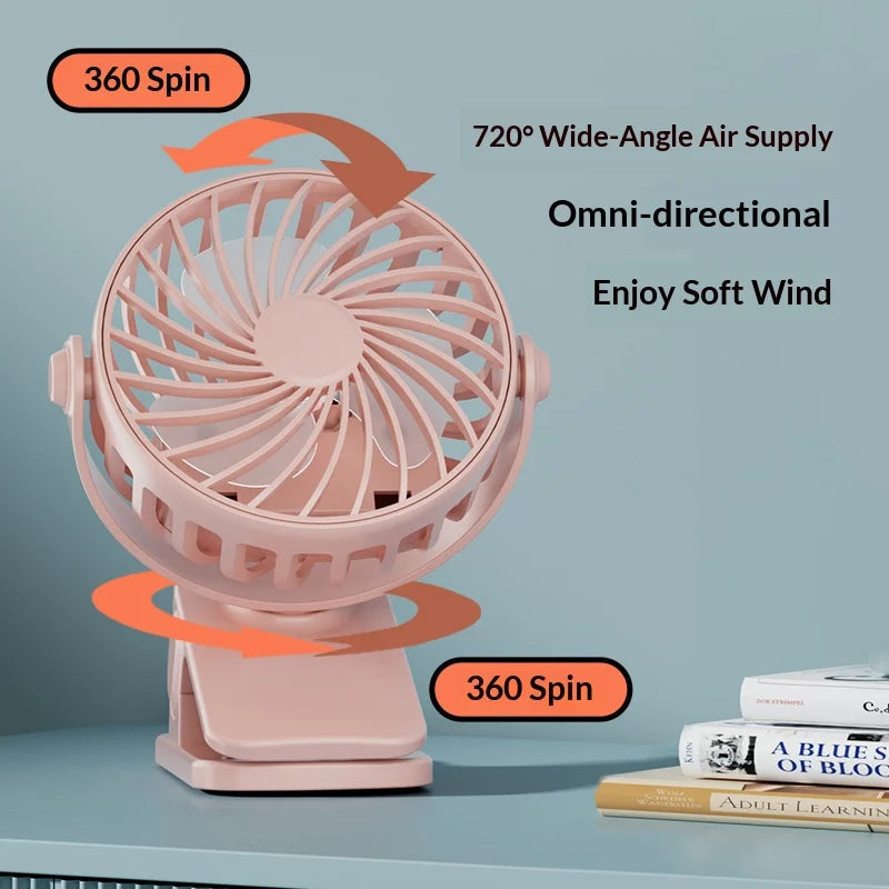 ArcticClip™ 3 em 1 - Ventilador Portátil Recarregável com Clip e Luminária Noturna