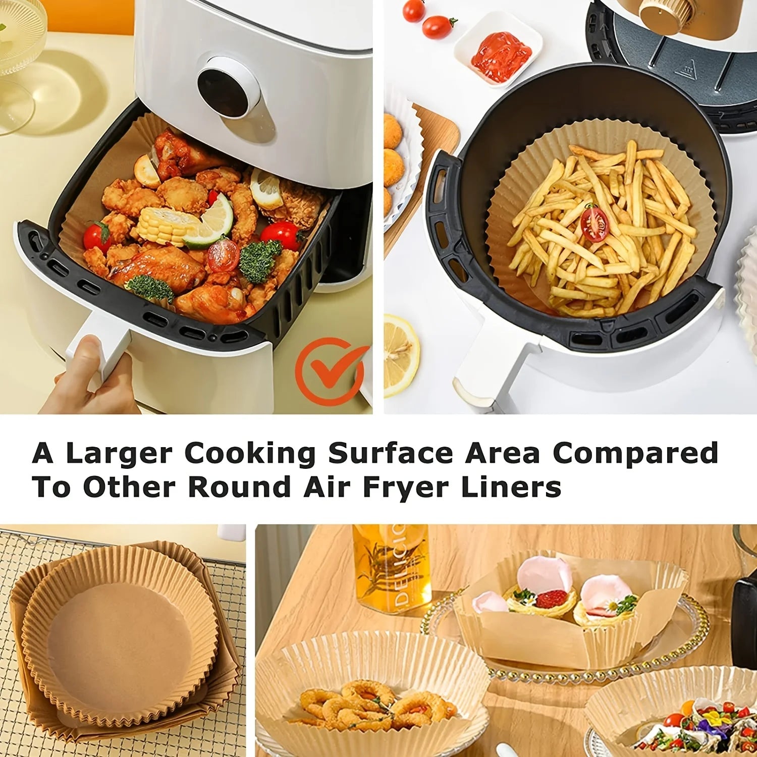 AirClean™ - Kit 100 Forros Antiaderentes Premium para Air Fryer