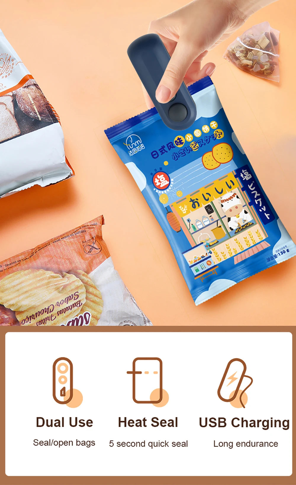 Seladora Magic Seal - Mantenha seus Alimentos Crocantes por Muito Mais Tempo