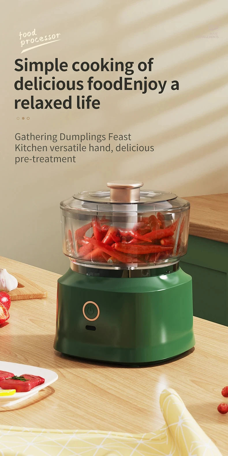 ChefExpress™ 350ml - Mini Processador Elétrico Sem Fio de Alta Potência com Carregamento USB