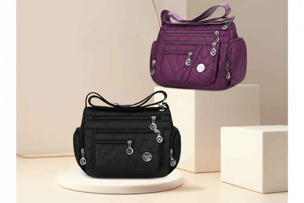👜 Bolsa Safira™ - Nylon Impermeável e Multicamadas