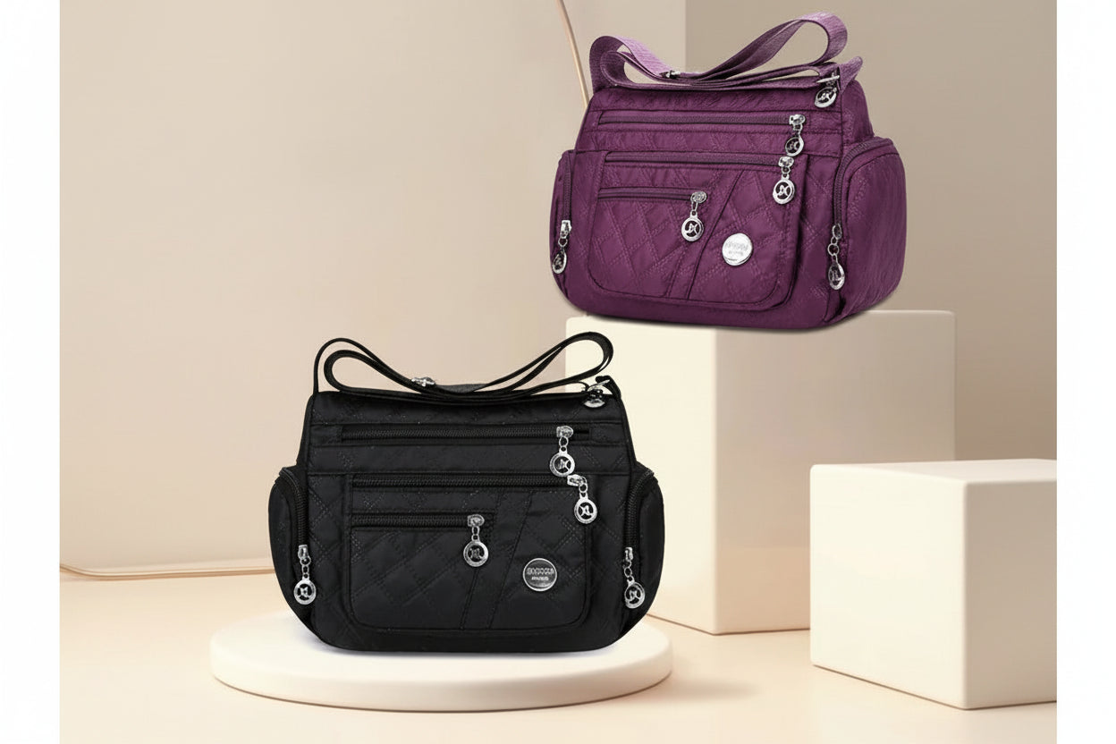 👜 Bolsa Safira™ - Nylon Impermeável e Multicamadas