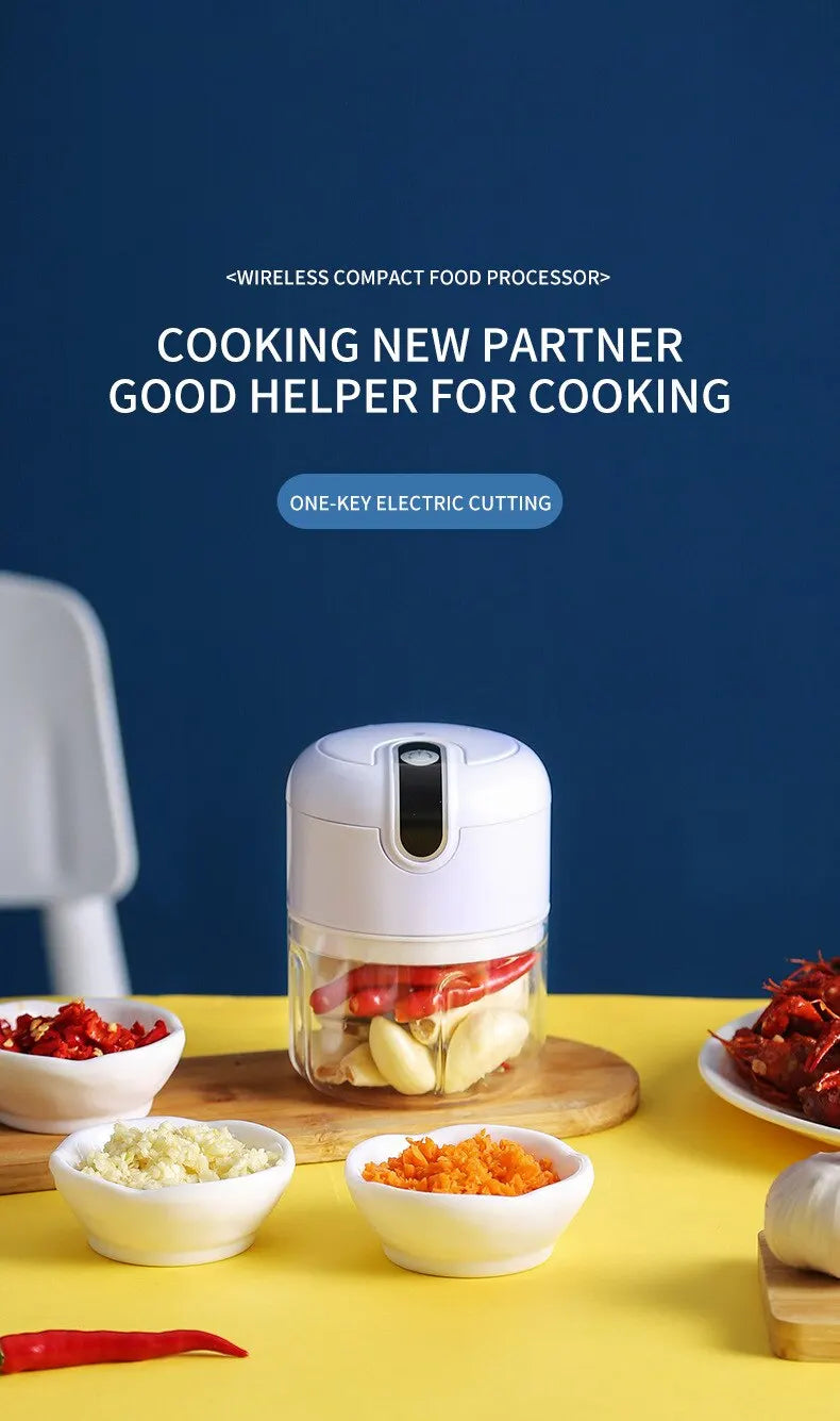 PowerChop™ Pro - Mini Processador Elétrico de Alimentos USB
