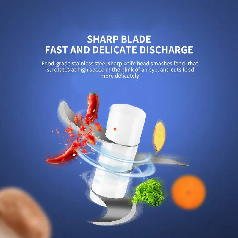 PowerChop™ Pro - Mini Processador Elétrico de Alimentos USB