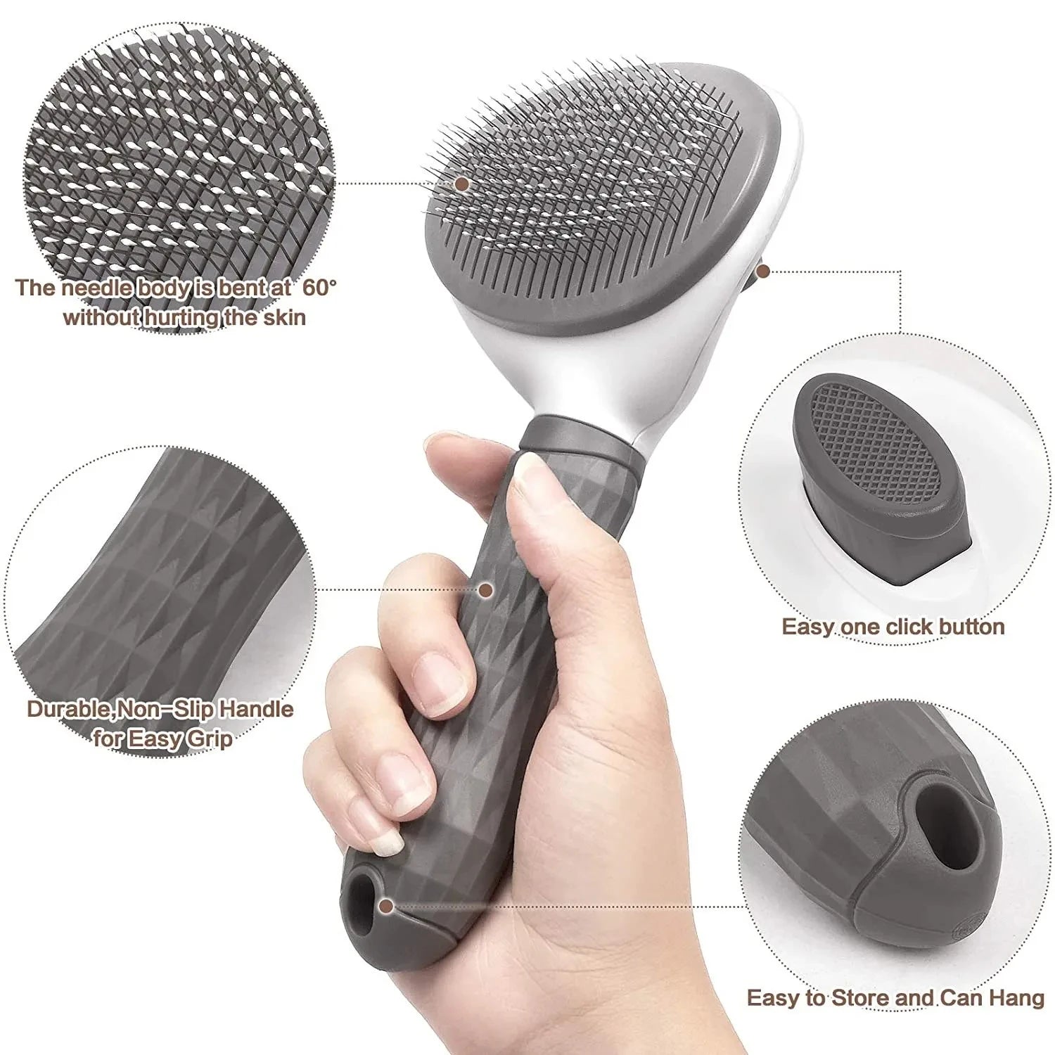 EasyClean™ Pro - Escova Pet Autolimpante com Sistema de Ejeção One-Click