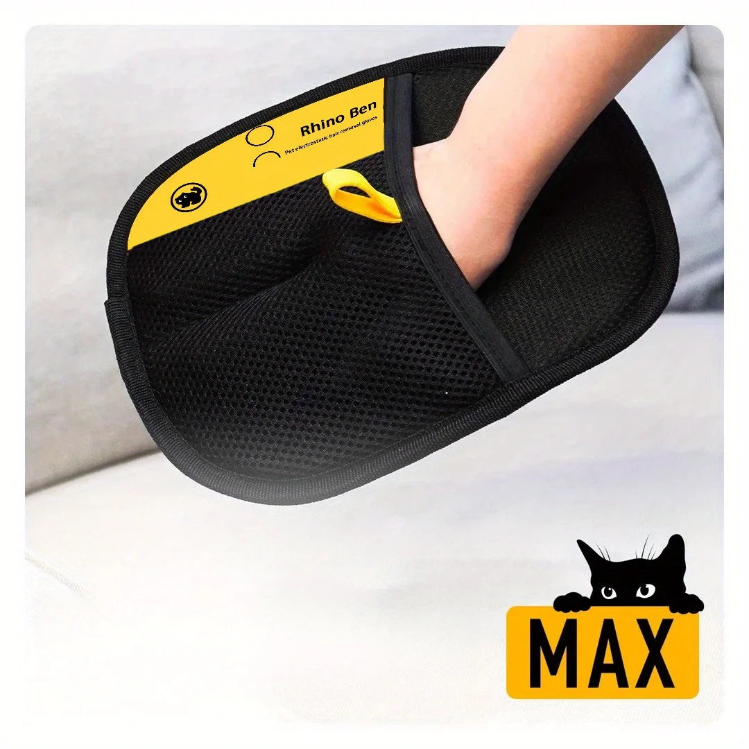 PetGlove™ Double Max - Kit com 2 Luvas Magnéticas Dupla Face para Remoção de Pelos e Massagem Relaxante