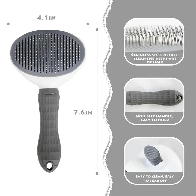 EasyClean™ Pro - Escova Pet Autolimpante com Sistema de Ejeção One-Click