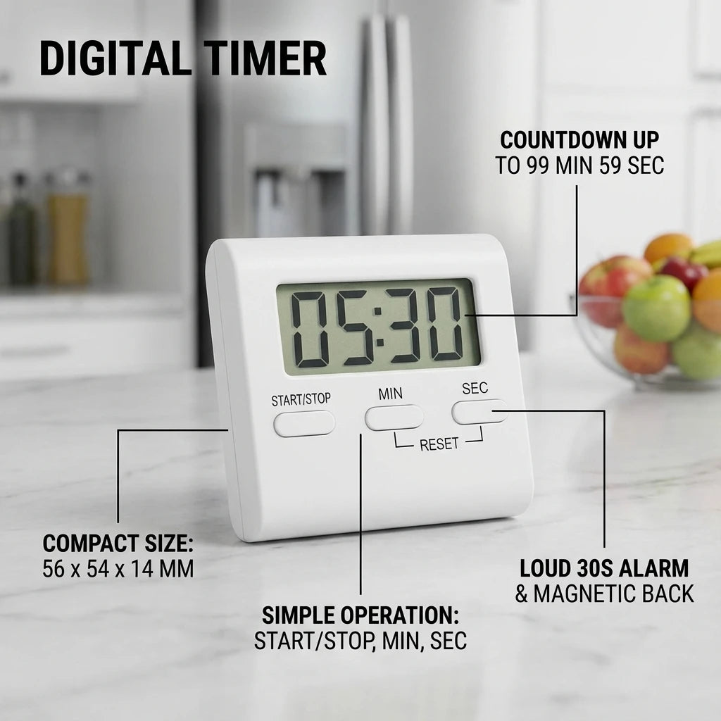 CookTime™ Pro - Cronômetro Digital Magnético com Display LCD de Alta Precisão