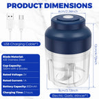 PowerGrind™ Nano - Mini Processador Elétrico de Precisão com Lâminas de Aço Cirúrgico