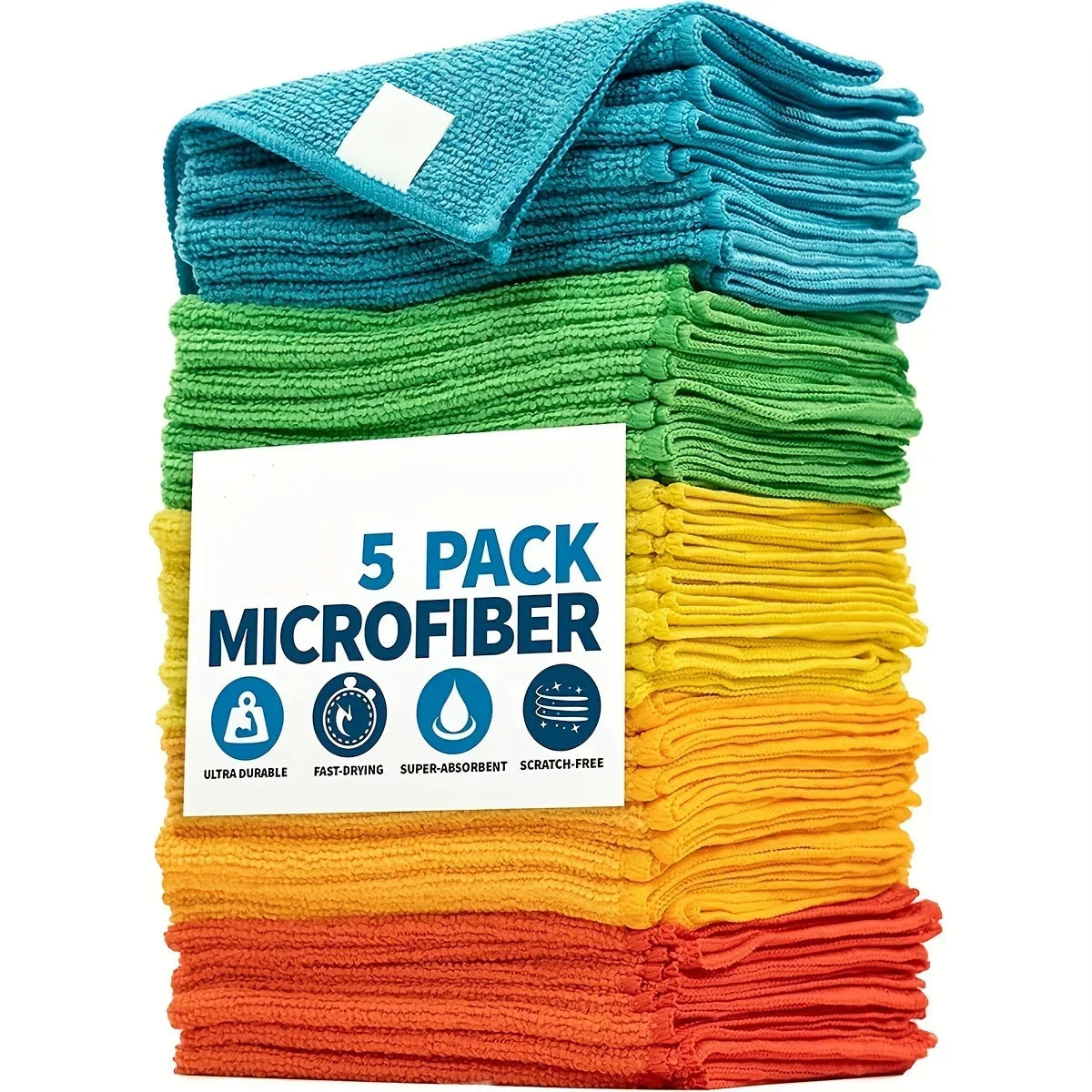 UltraAbsorb™ Max - Super Kit com 20 Panos de Microfibra de Alta Densidade (Multiuso e Anti-Risco)