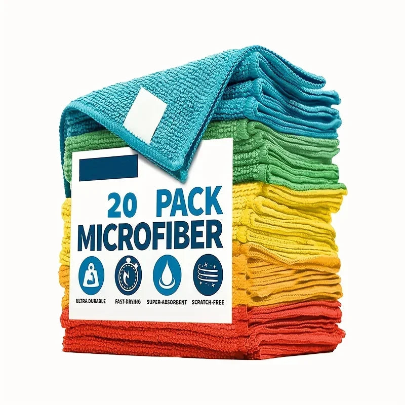UltraAbsorb™ Max - Super Kit com 20 Panos de Microfibra de Alta Densidade (Multiuso e Anti-Risco)