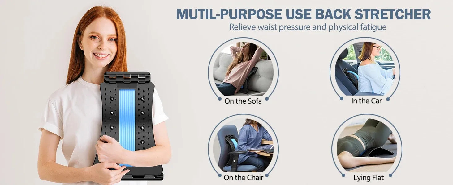 LumbarRelief™ - Alongador e Corretor Lombar Multinível com Pontos de Acupressão