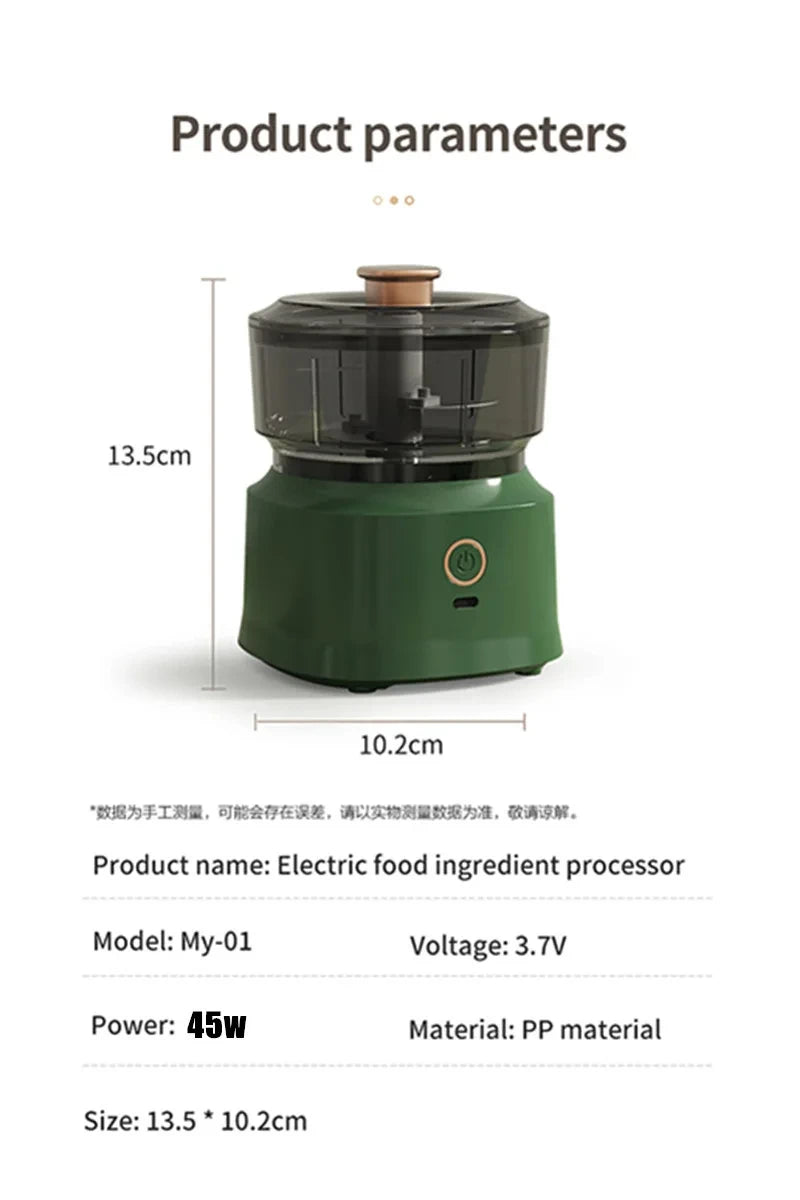 ChefExpress™ 350ml - Mini Processador Elétrico Sem Fio de Alta Potência com Carregamento USB