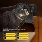 ArcticClip™ 3 em 1 - Ventilador Portátil Recarregável com Clip e Luminária Noturna