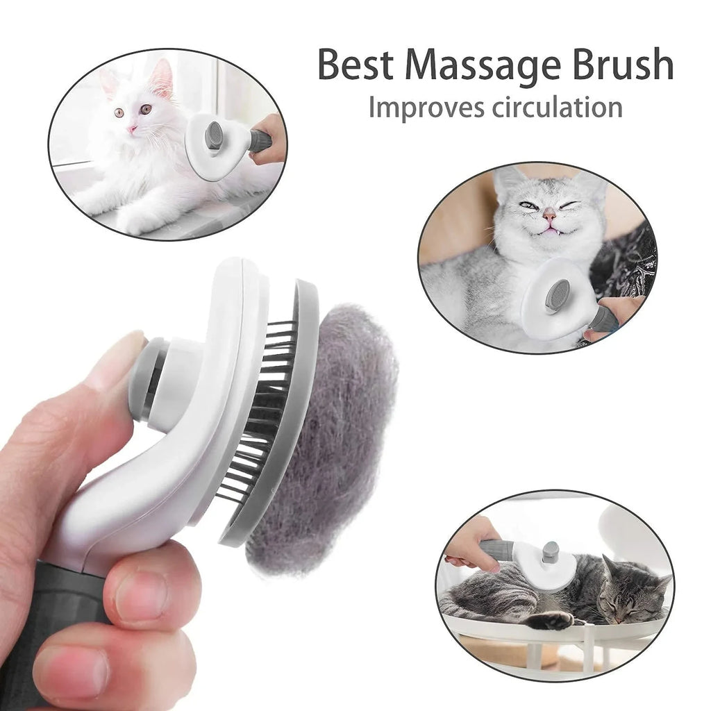 EasyClean™ Pro - Escova Pet Autolimpante com Sistema de Ejeção One-Click