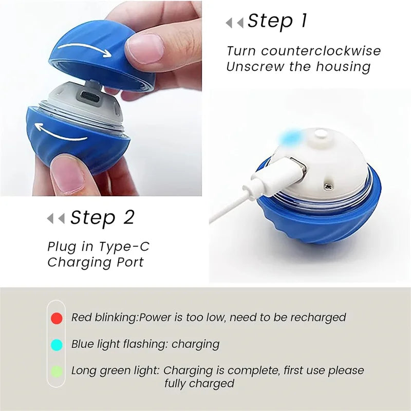 SmartBall™ 360 - Bola Interativa Inteligente com Sensor de Obstáculos e Carregamento USB