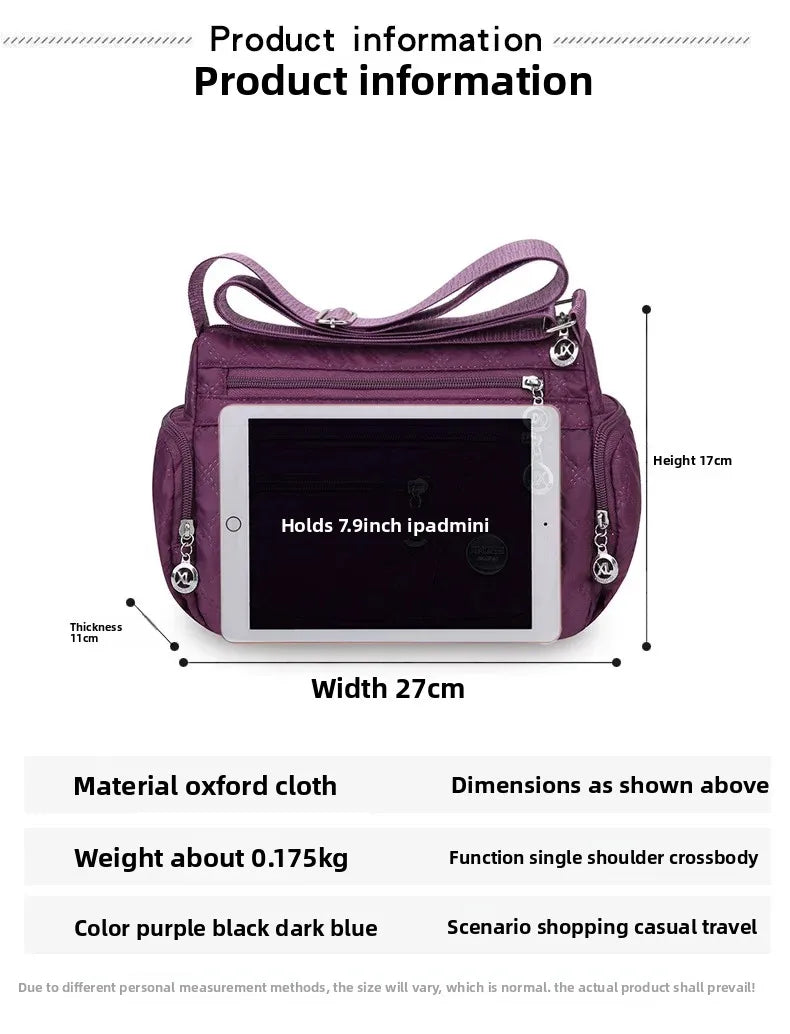 👜 Bolsa Safira™ - Nylon Impermeável e Multicamadas