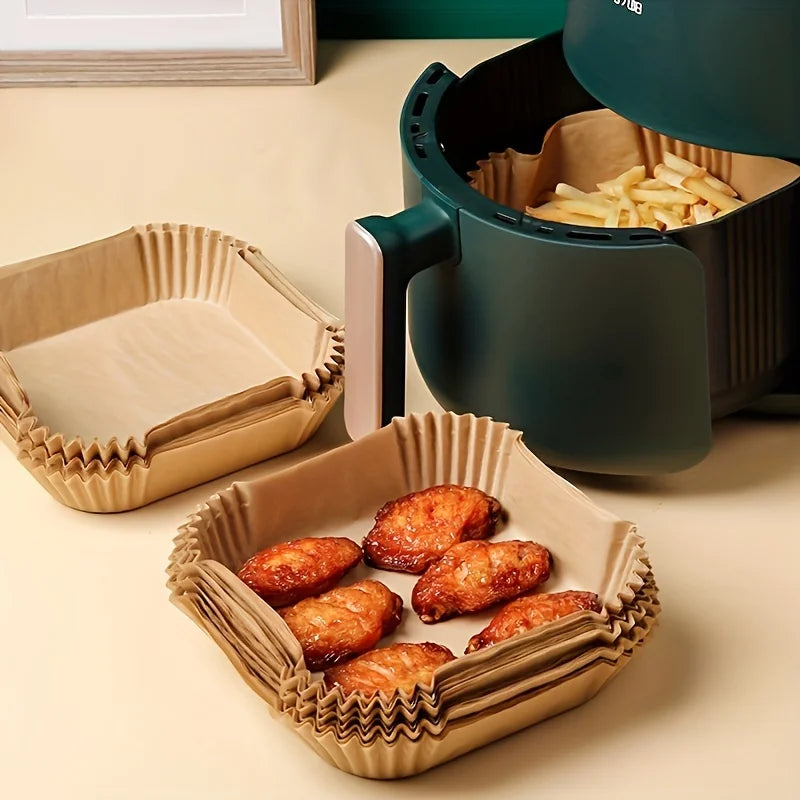 AirClean™ - Kit 100 Forros Antiaderentes Premium para Air Fryer