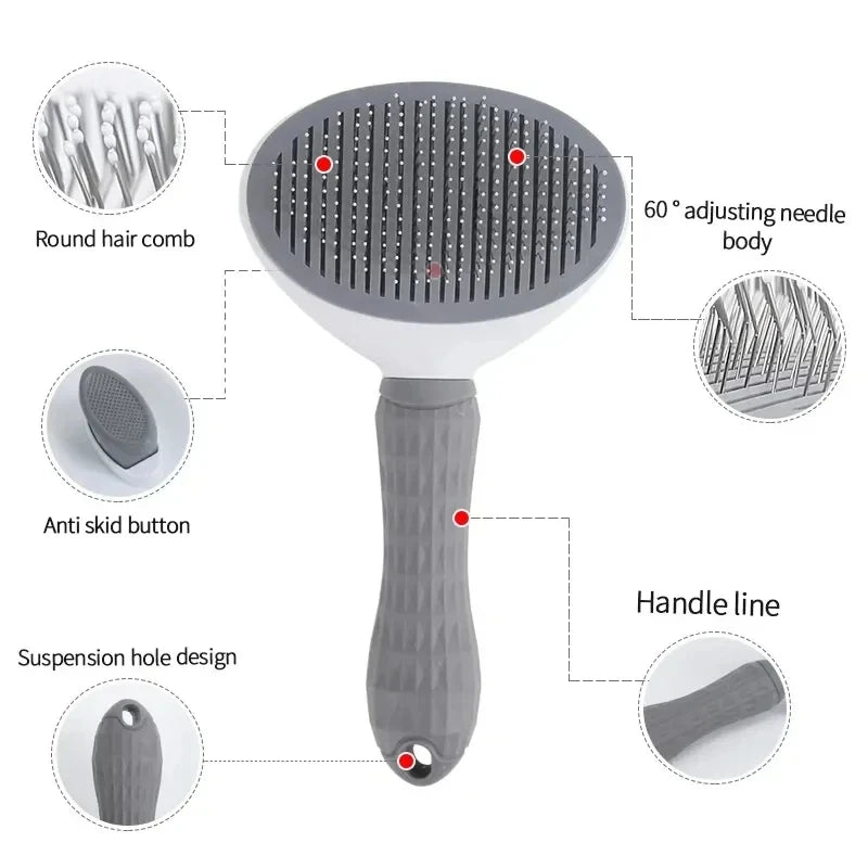 EasyClean™ Pro - Escova Pet Autolimpante com Sistema de Ejeção One-Click