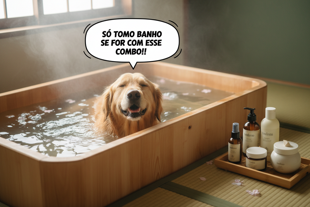 Kit Banho de Spa em Casa: Escova PetBrush a Vapor + Shampoo 5 em 1 + Perfumes Premium