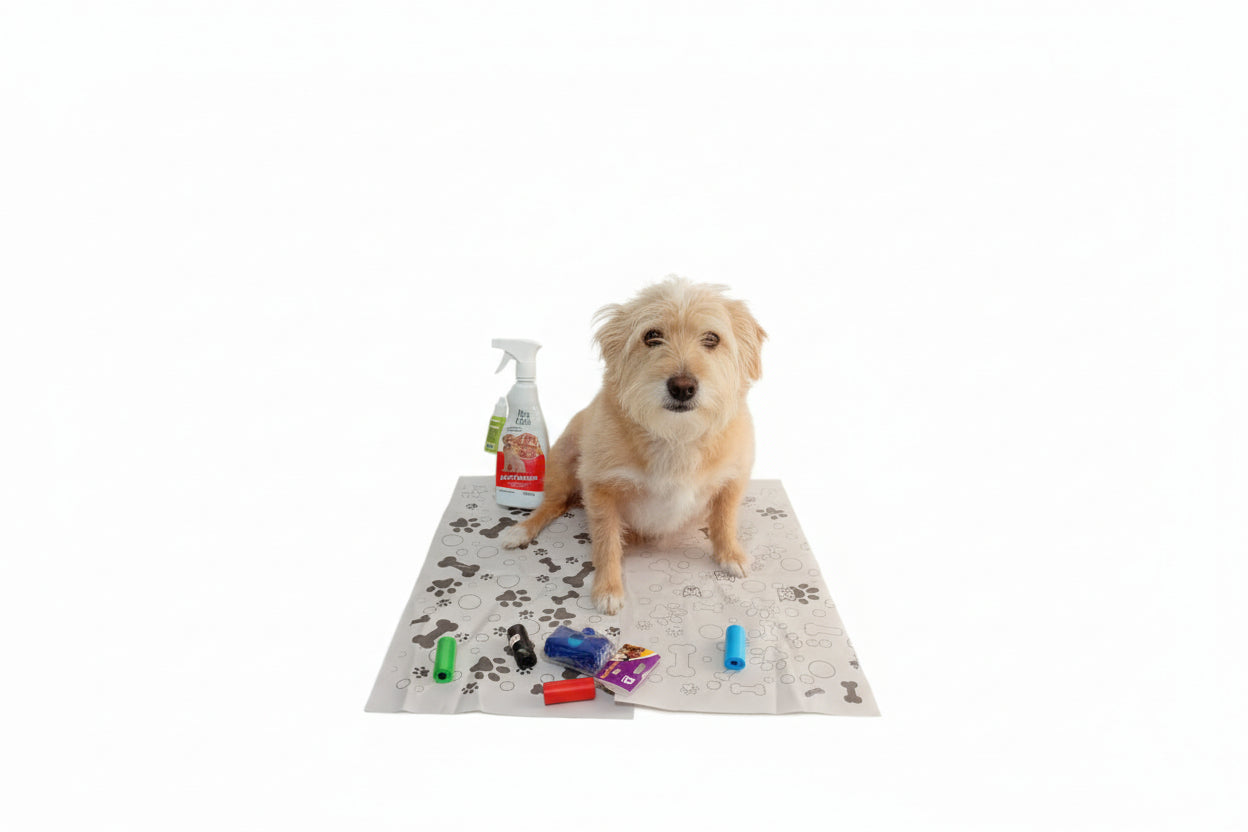 Kit Casa Limpa: 100 Jornais Pet + Educador Sanitário + Cata Caca