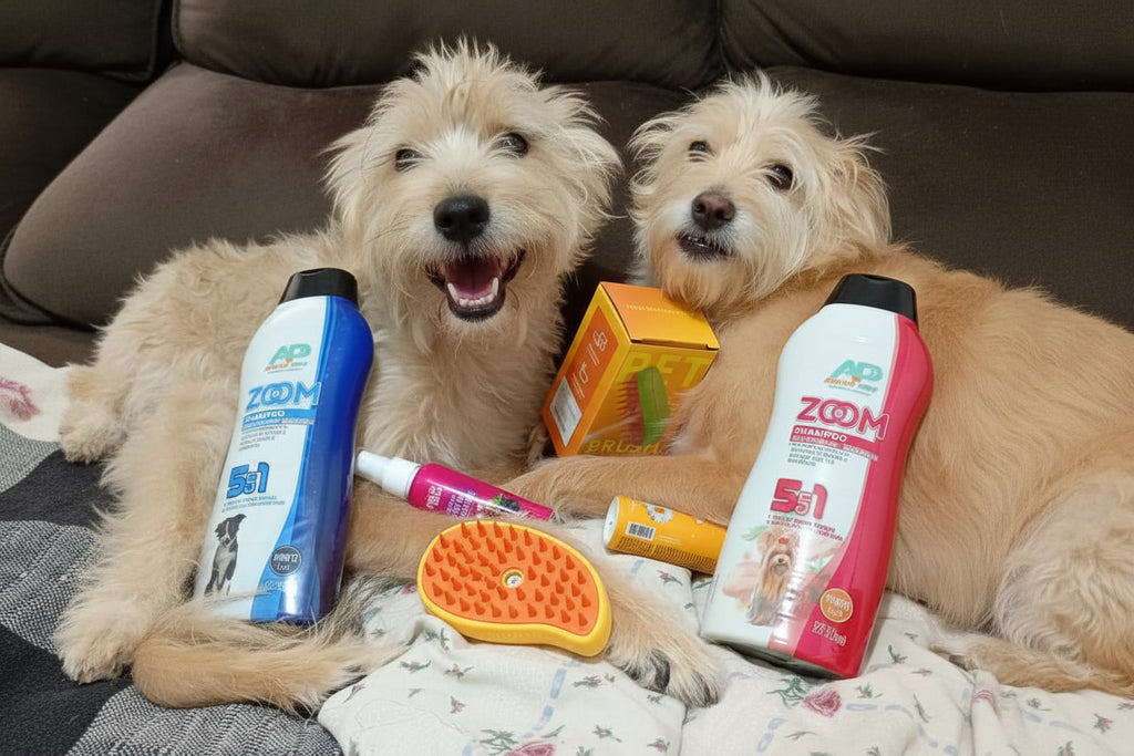 Kit Banho de Spa em Casa: Escova PetBrush a Vapor + Shampoo 5 em 1 + Perfumes Premium